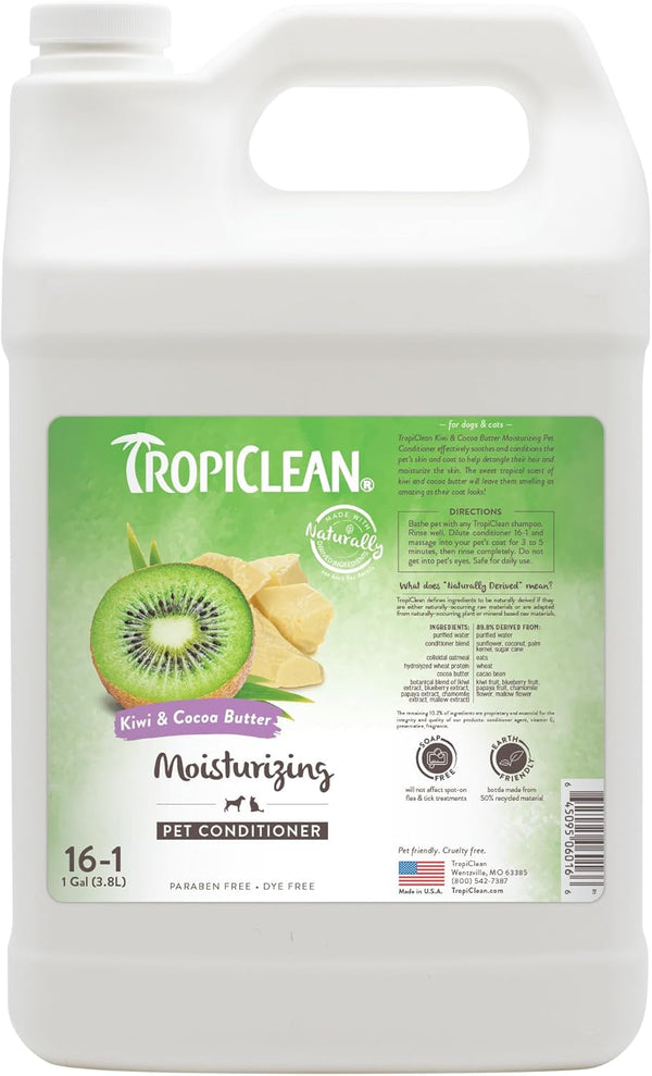 Tropiclean Deshedding Dog Conditioner, Reduces Shedding & Softens Coat, Puppy Safe, Made in the USA, Lime & Cocoa Butter Scent, 20Oz.14