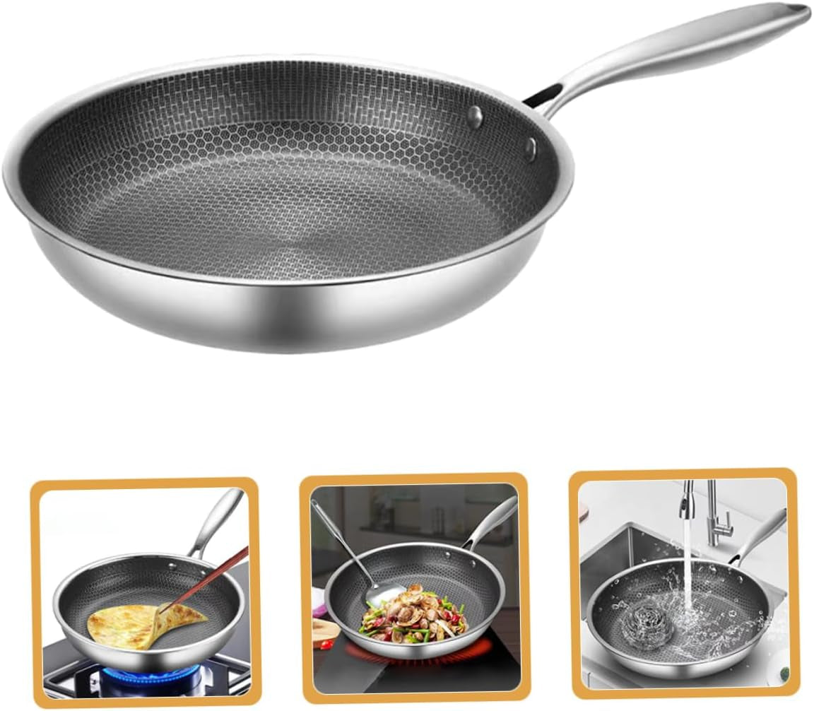 clad-stir-fry-pan-poached-egg-pan-stainless-steel-skillet-honeycomb-handles-for-induction-electric-gas-stove-easy-to-clean-ergonomic-design