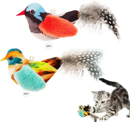Catnip Cat Toys Satisfy Cat'S Natural Hunting Instintion for Indoors Cats Feather Toys Interactive with Lifelike Chirp Sound Chirping Bird Kitten Toy (2 Pack)1