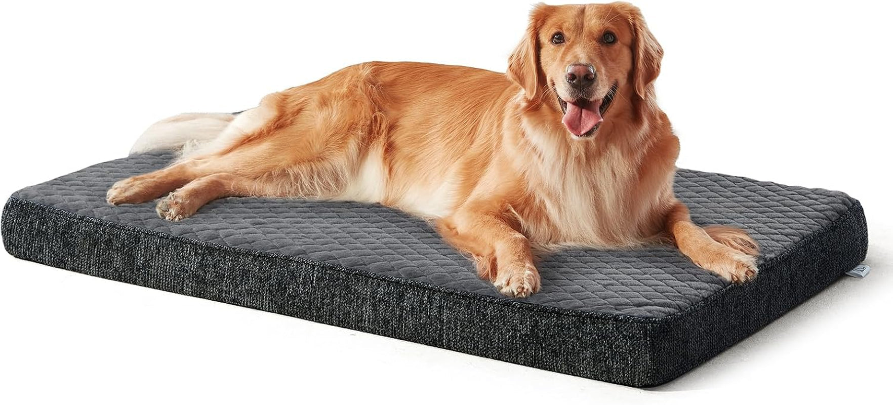 joejoy-orthopedic-xl-dog-bed-for-large-dogs-waterproof-dog-bed-for-crate-with-washable-removable-cover-extra-thick-egg-crate-memory-foam-pet-beds-grey-41x27