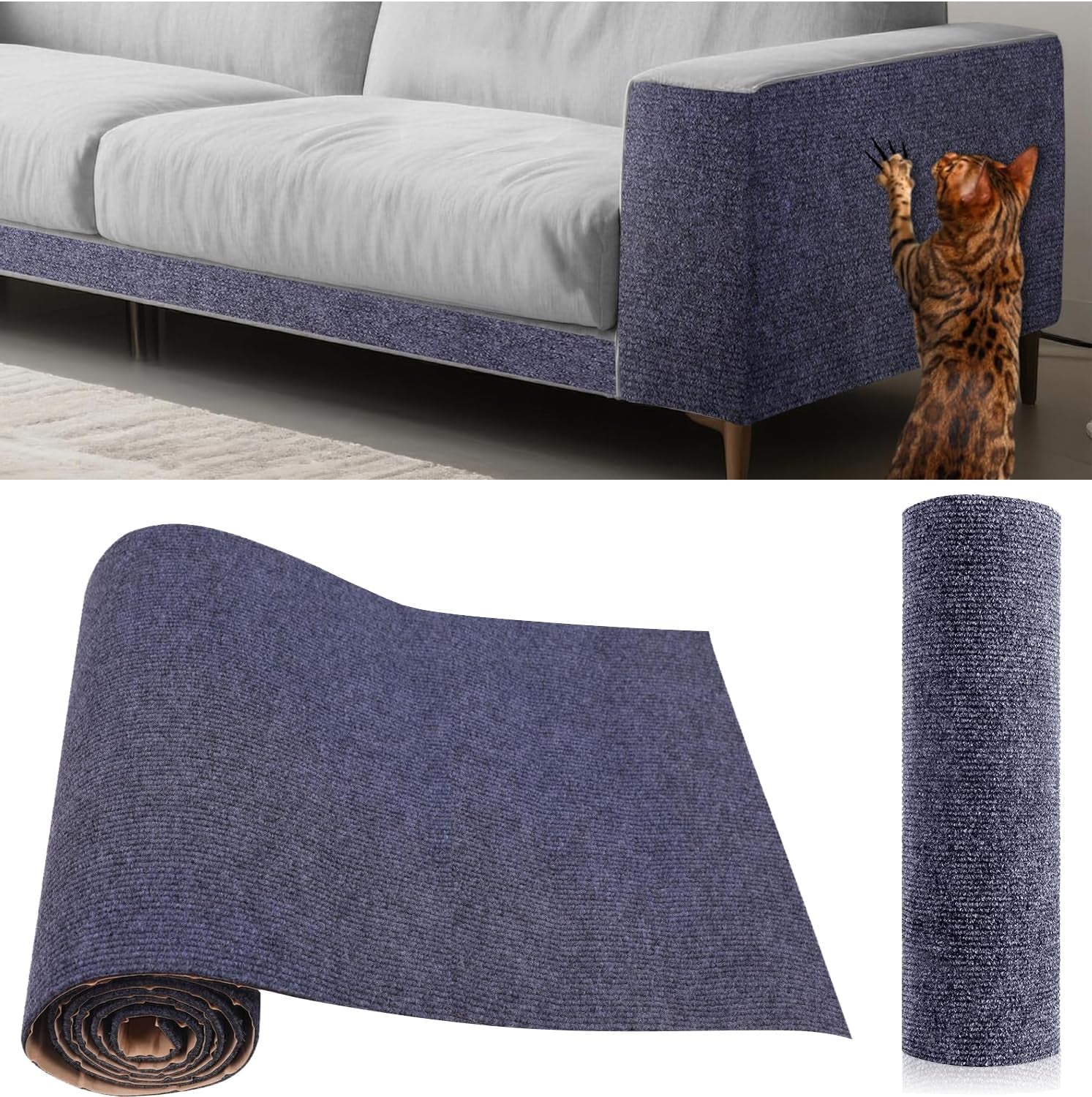 cat-scratch-furniture-protector-couch-protector-from-cat-claws-self-adhesive-carpet-remnants-scratching-mat-trimmable-diy-climbing-covering-posts-grey-15-8-x-39-3