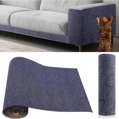 Cat Scratch Furniture Protector Couch Protector from Cat Claws Self-Adhesive Carpet Remnants Scratching Mat Trimmable DIY Climbing Covering Posts (Grey, 15.8" X 39.3")1