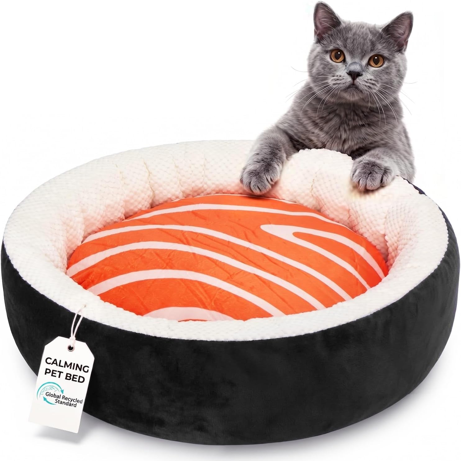 sushi-cat-bed-calming-small-dog-bed-21in-washable-anti-anxiety-cuddler-bed-for-kitten-puppy-ultra-soft-plush-fur-non-slip-bottom-machine-washable-cushion-pet-bed