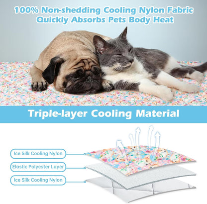 Dog Cooling Mat, Cat Self Cool Ice Pads,Lightweight Pet Cooling Pad Blanket Bed Cover,Puppies Summer Cool Tech Fabric,Washable Dog Sleeping Mat for Home & Outdoor,Keep Cool for Pets5