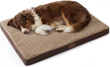 Bedsure Washable Dog Beds Large Sized Dog with Comfy Sherpa, 36X27In Grey | Orthopedic Egg Crate Foam,Comfort Support Flat Rectangle Pet Mat,Non-Slip Bottom,Removable Cover,For Large Breed up to 55 Lbs32