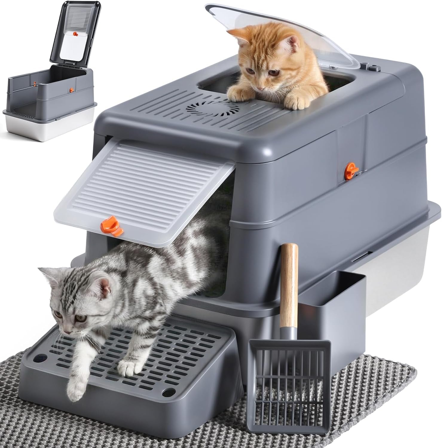 stainless-steel-litter-box-extra-large-enclosed-cat-litter-box-with-dual-entry-odor-control-lid-tool-free-assembly-premium-metal-litter-box-for-cats-multi-cat-dog-proof-homes-grey