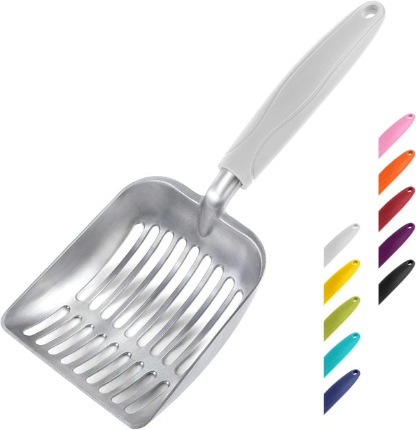 Wepet Cat Litter Scoop, Aluminum Alloy Sifter, Kitty Metal Scooper, Deep Shovel, Long Handle, Poop Sifting, Kitten Pooper Lifter, Durable, Heavy Duty, for Litter Box36