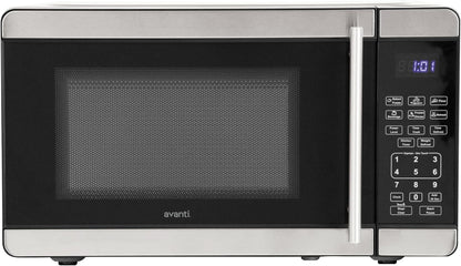Microwave Oven 700-Watts Compact with 6 Pre Cooking Settings, Speed Defrost, Electronic Control Panel and Glass Turntable, 0.7-Cu.Ft., Metallic | 6 Pre Cooking Settings, Speed Defrost, Electronic Control Panel and Glass Turntable, 0.7-Cu.Ft2