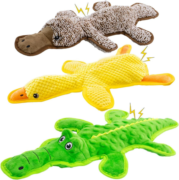 No Stuffing Dog Squeak Toys, 3 Pack Chew Toys for Small to Large Puppies | Durable Puppy Teething Toys, Interactive to Keep Pets Busy, Toss Fetch Tug Play, Best Birthday Gift1