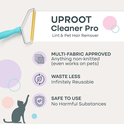 Uproot Clean Pro Pet Hair Removal Tool - Multi-Fabric Edge, Carpet Rake | Reusable Special Dog Hair Remover for Couch, Pet Towers, Rugs, Cat Mats, and Trunks & Much More, Patented Design3