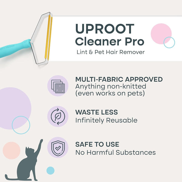 Uproot Clean Pro Pet Hair Removal Tool - Multi-Fabric Edge, Carpet Rake | Reusable Special Dog Hair Remover for Couch, Pet Towers, Rugs, Cat Mats, and Trunks & Much More, Patented Design3