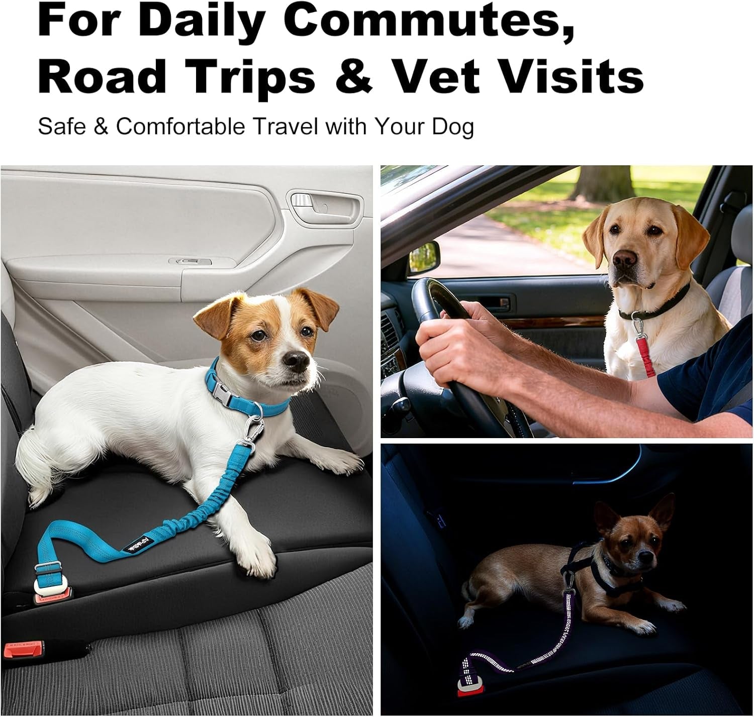 dog-seat-belt-for-car-car-harness-with-locking-aluminum-hook-adjustable-reflective-nylon-seatbelt-with-elastic-bungee-travel-safety-restraint-for-small-medium-large-dogs-light-blue