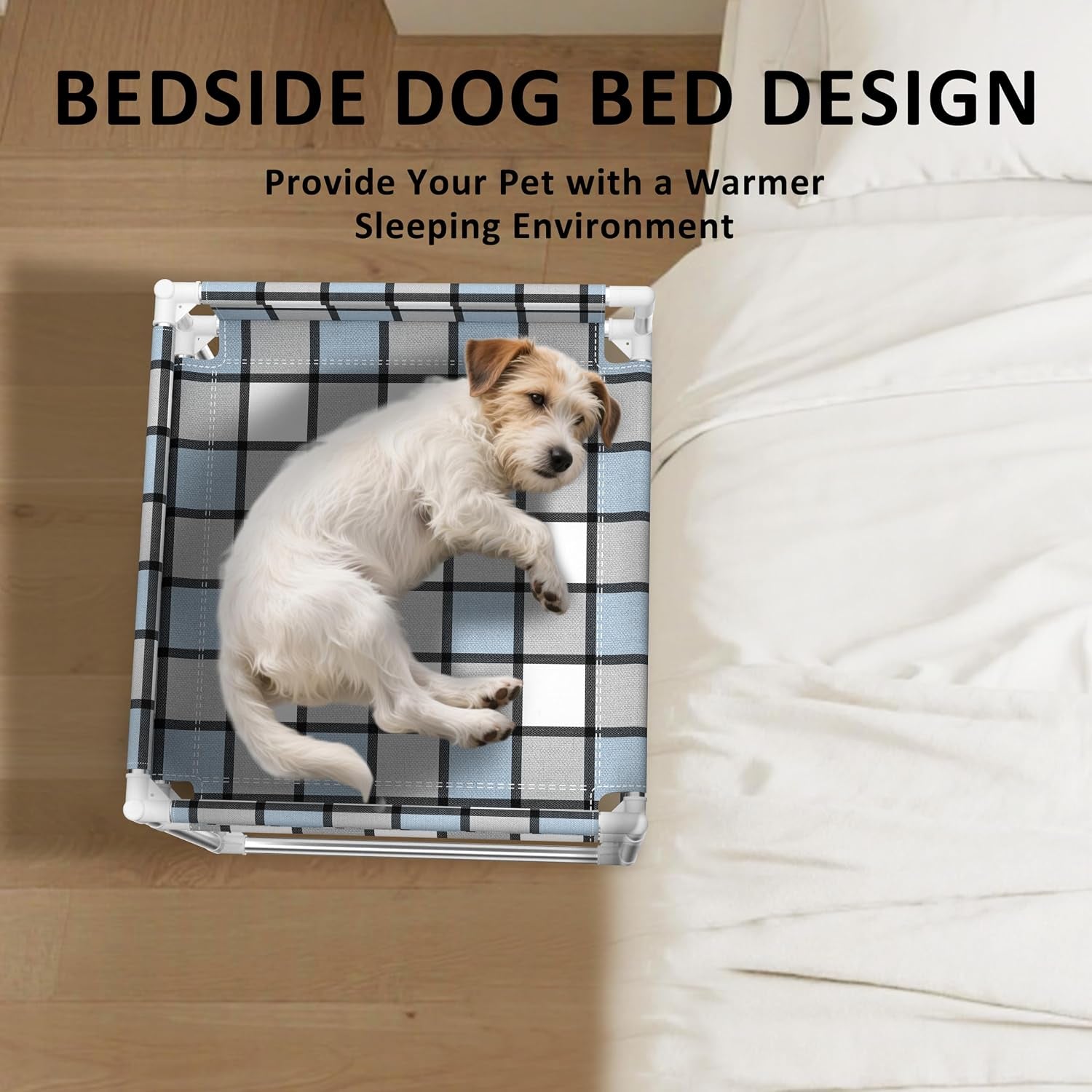 bedside-cosleeper-dog-bed-with-guardrail-3-fence-height-elevated-bed-dog-extension-attached-to-human-bed-for-medium-dog-cat-stainless-steel-window-perch-lounge-elevated-sleeper-hammock-furniture