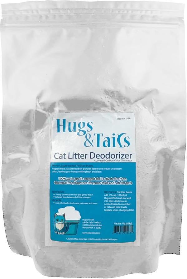 Cat Litter Deodorizer – Pet Safe Odor Eliminator & Housebreaking Supplies for Cats, Kittens, & Small Pets – Natural, Unscented, Non Toxic, Low Dust, 2 Lbs, by Hugsandtails1