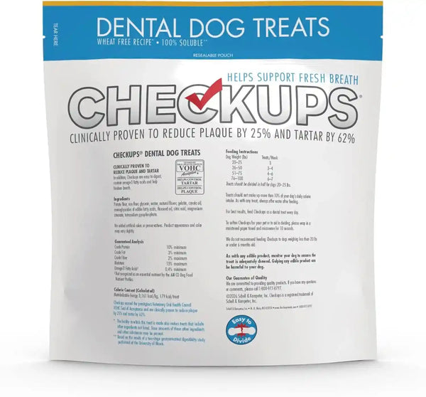 Checkups Dental Dog Treats for Oral Care, Fresh Breath & Plaque Control - 24 Treats, 48 Oz. (2 Pack) - Delicious Chews for Happy and Healthy Dogs2