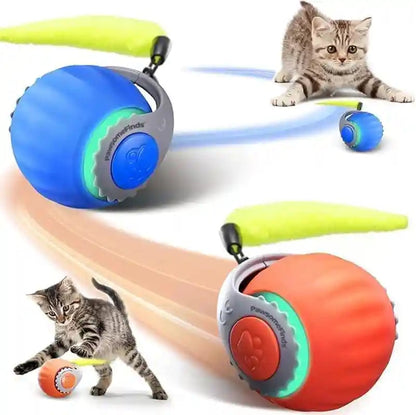 Interactive Cat Toy for Indoor Cats, Two Speed Smart Automatic Cat Toy Moving Ball with Tail, Rechargeable Motion Activated Cat Toys for Bored Indoor Adult Cats (Adapter Not Included)8