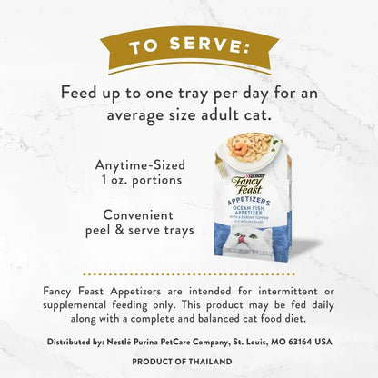 Purina Fancy Feast Lickable Appetizers Grain Free Wet Cat Food Topper Ocean Fish Appetizer with a Shrimp Cat Food Topper - (Pack of 10) 1.1 Oz. Trays7