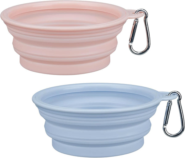 2-Pack Portable Pet Bowls, 12OZ Collapsible Dog & Cat Water Bowl with Hook | Bpa-Free Leak-Proof Foldable Food Dish for Small Medium Pets, Travel, Camping Daily Indoor&Outdoor Essentials2