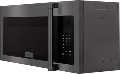 ZLINE 30" 1.5 Cu. Ft. over the Range Microwave in Black Stainless Steel with Traditional Handle and Set of 2 Charcoal Filters (MWO-OTRCFH-30-BS)3