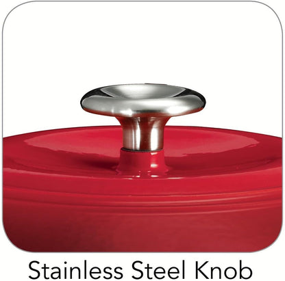 6.5 Qt round Dutch Oven OMBRE RED Enameled Cast Iron4