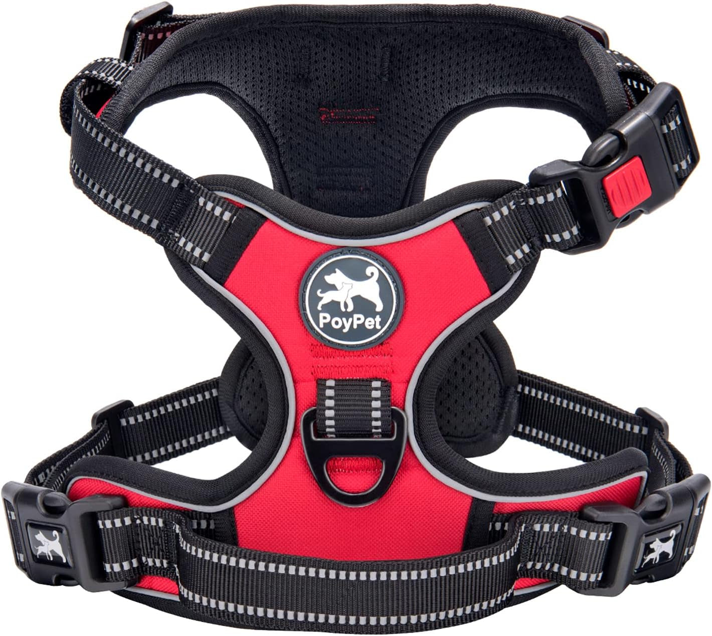 poypet-no-pull-dog-harness-no-choke-front-lead-dog-reflective-harness-adjustable-soft-padded-pet-vest-with-easy-control-handle-for-small-to-large-dogspink-medium