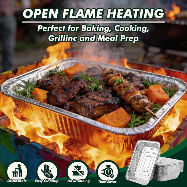 9X13 Aluminum Foil Pans 30 Pack, Disposable Half Size Deep Steam Foil Pans for Cooking, Roasting Turkey, Baking, Meal Prep, Parties & Food Prepping - Thanksgiving, Christmas, Parties, Catering3