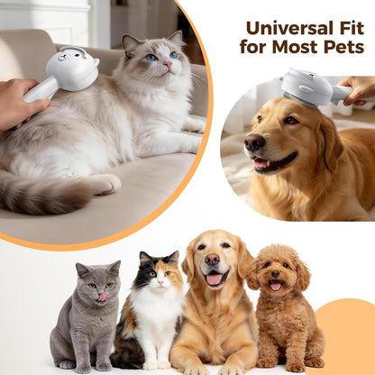 Self Cleaning Shedding Steam Cat Brush, Silicone Scraper Included | Dog Brush, Primecat, Cat Brushes for Shedding, USB Rechargeable, for Grooming & Haired Pets, Dogs & Cats, White8