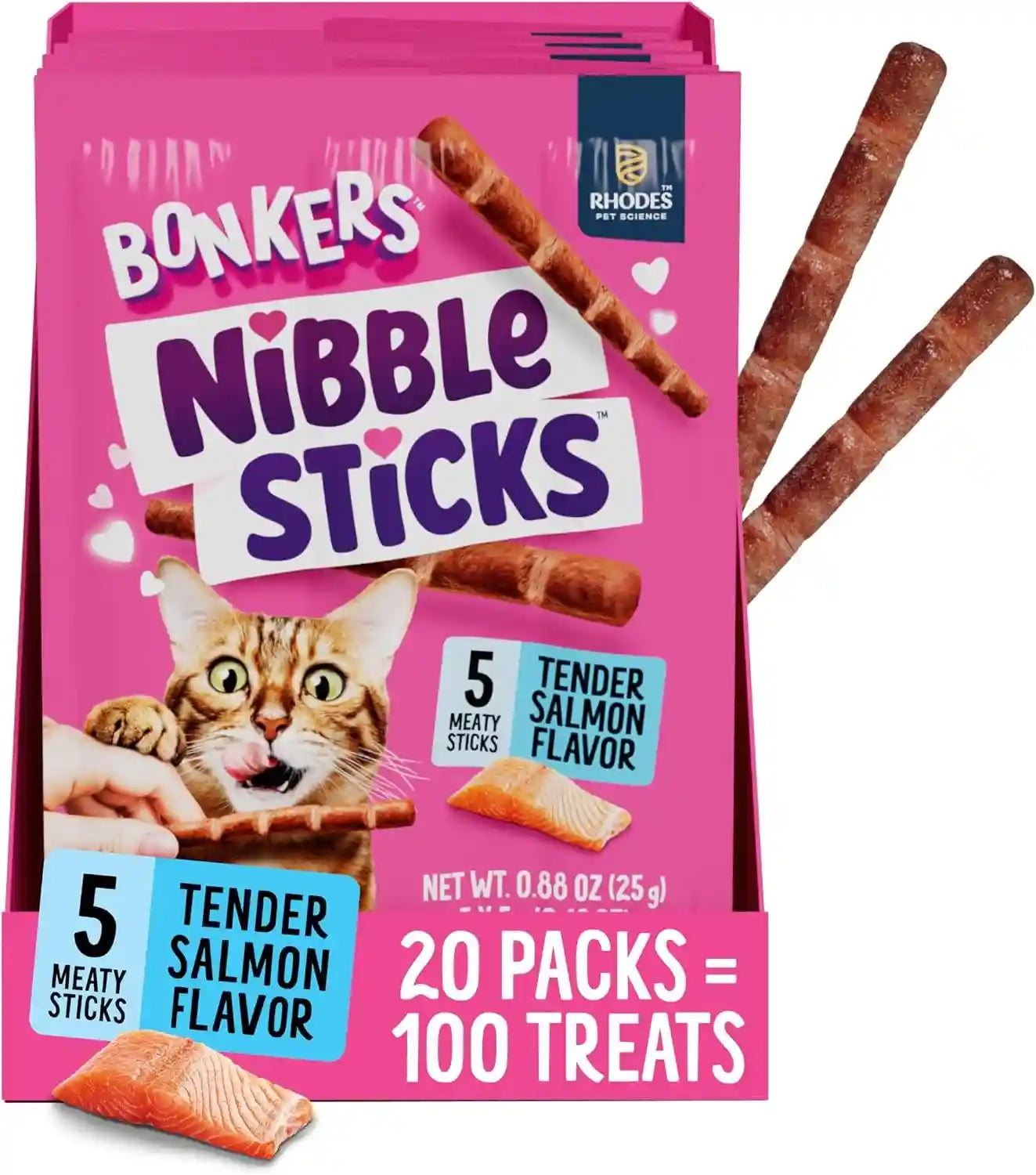 bonkers-nibble-sticks-soft-meaty-tender-salmon-flavor-cat-treats-5-sticks-pack-of-20
