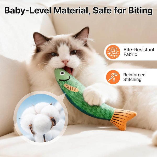 Potaroma Cat Toys Saury Fish, 3 Pack, Catnip Crinkle Sound, Soft and Durable, Interactive Kitten Kicker for Indoor Kitty Exercise 9.4 Inches for All Breeds | Crinkle Sound, Soft and Durable, Interactive Kitten Kicker for Indoor Kitty Exercise 9.4 Inches for All Breeds4