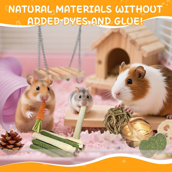 40 PCS Hamster Toys Set, Guinea Pig Toys Enrichment Hamster Tubes and Tunnels, Rat Enrichment Toy with Bridge, Seesaw, Swing, Ball for Gerbils, Chinchillas, Dwarf and Syrian Mouse3