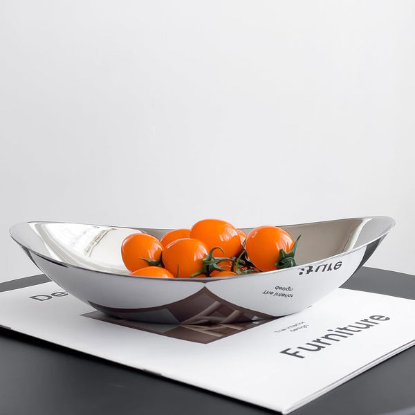 Modern Mirror Polished Stainless Steel Decorative Oval Bowl, Multipurpose Bowl for Kitchen Counter, Coffee Table Centerpiece, Elegant Home Decor Accent for Living Room, Entryway3