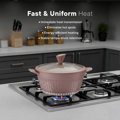 13Pcs Pots and Pans Set Nonstick, Marble Ceramic Coating Induction Cookware Set, Non Stick Kitchen Cooking Set with Frying Pans, Saucepans & Utensils, PFOA & PFOS Free5