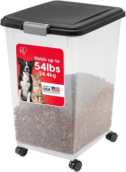 IRIS USA Dog Food Storage Container, Airtight, 30 Lb Capacity, Wheels | Airtight Seal Keeps Kibble, Bird Seed, and Pet Food Fresh While Wheels Provide Easy Mobility around the Home.9
