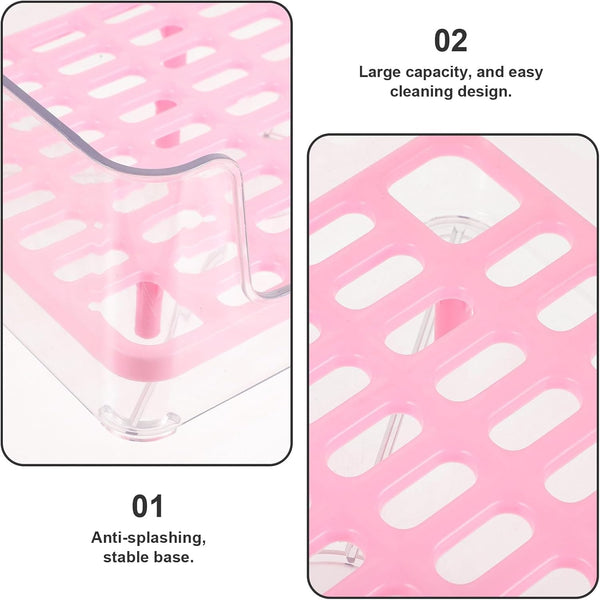 UPKOCH Semi-Enclosed Cat Toilet Litter Box with High Sides Acrylic Medium Pink Pet Bedpan Splash-Proof for Kitten Housebreaking and Travel Use3