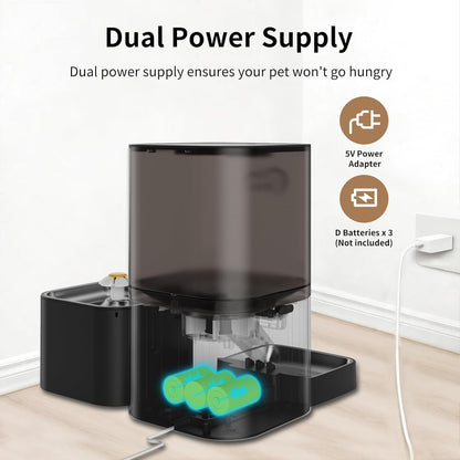 DOEL 2.4Ghz Wifi Automatic Cat Feeder and Water Fountain, 6L/24 Cups Timed Dry Food Dispenser for 2.5 Weeks, with APP Remote Control, Voice, for Small Medium Dog Puppy Kitten4