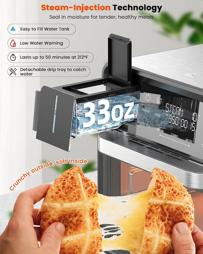 Nuwave Combi Steam Oven, Non-Toxic Stainless Steel Multi-Cooker, 16 Quarts | Air Fry, Sous Vide, Toast & More, 50-450°F Precision, 120 Presets, Moisture Control, Programmable, Easy to Clean6