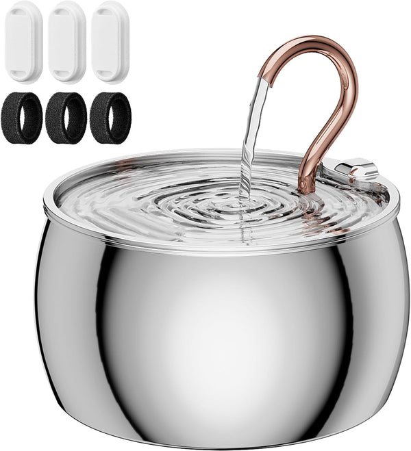2.5L/84Oz Gooseneck Cat Water Fountain Stainless Steel Quiet | Kitty Spout Cat Fountain for Drinking, Pet Water Fountain for Cats Inside, Automatic Cats Water Dispenser, for Pets9
