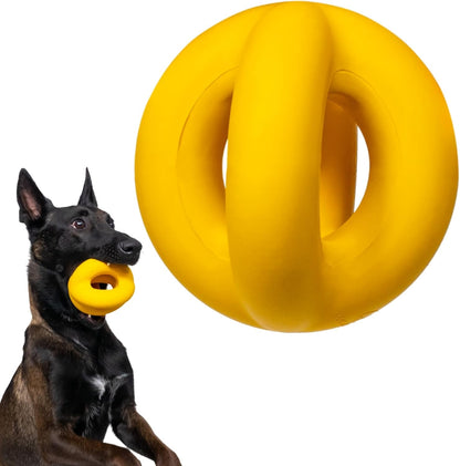 Indestructible Dog Ball - Lifetime Replacement - Durable Dog Toy for Aggressive Chewers - Safe, Non-Toxic Natural Rubber - Chew, Tug & Fetch - Tough, Heavy Duty Chew Toy - 4” (Softball Size)1