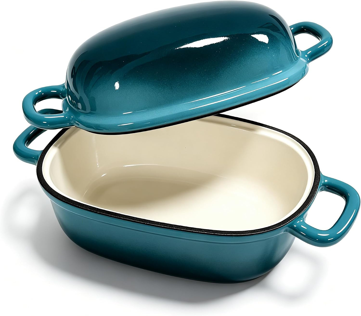 enameled-cast-iron-dutch-oven-for-bread-baking-loaf-pan-with-lid-for-sourdough-peacock-blue-3-quarts