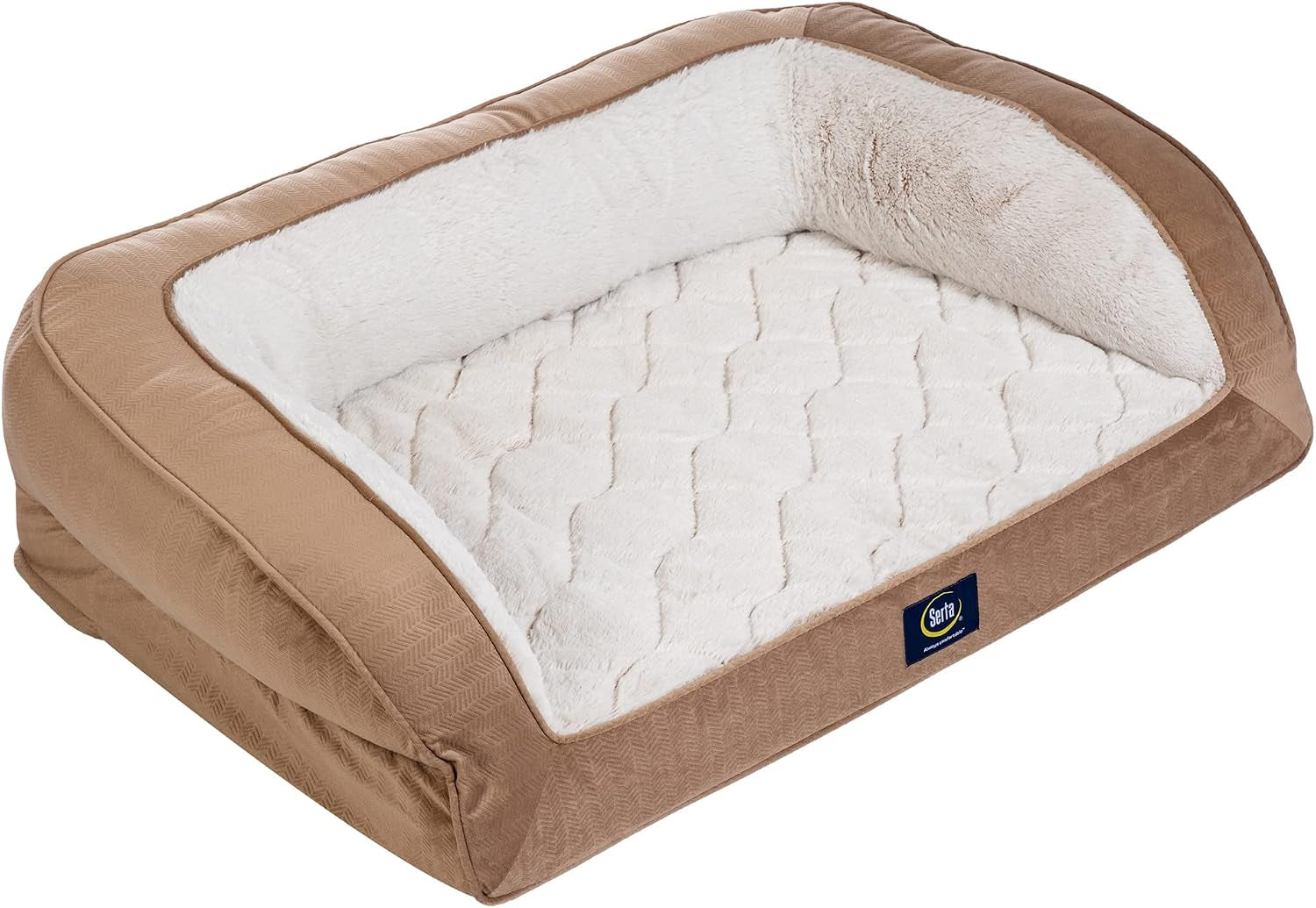 serta-orthopedic-supportive-foam-quilted-couch-dog-bed-with-soft-bolsters-slate-gray-x-large