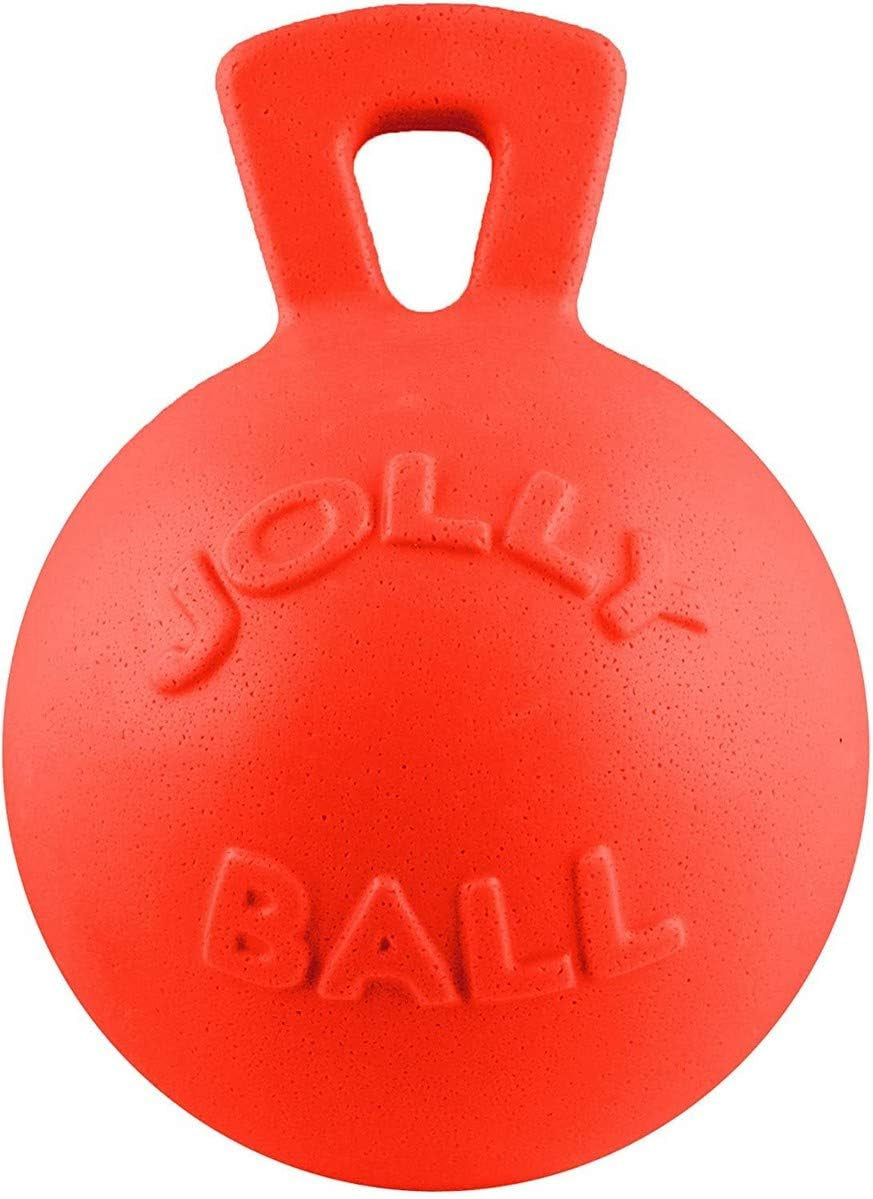 jolly-pets-tug-n-toss-heavy-duty-dog-toy-ball-with-handle-8-inches-large-red-408-rd