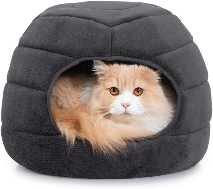Hollypet Cat Bed Cave for Indoor Cats for Pets up to 15 Lbs, Pineapple | Warm Cat Bed Cats Cave Condo, Covered Kitty House with Removable Washable Cushion, Cozy Enclosed Pet Bed for Small Dogs8