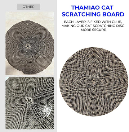 Round Cat Scratcher Refill - 10 Inch Diameter, 7/8 Inch Thickness - Cardboard Cat Scratcher Scratching Board Replacement Pads (2Pcs) for Indoor Cats4
