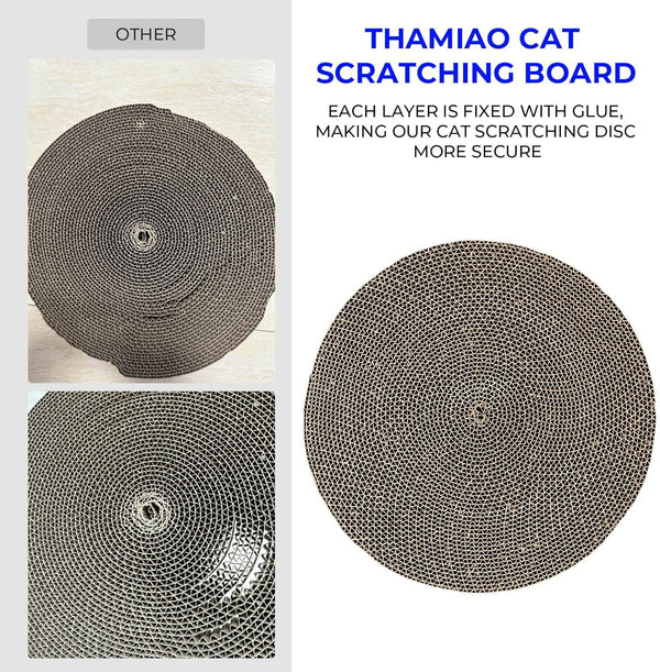 Round Cat Scratcher Refill - 10 Inch Diameter, 7/8 Inch Thickness - Cardboard Cat Scratcher Scratching Board Replacement Pads (2Pcs) for Indoor Cats4