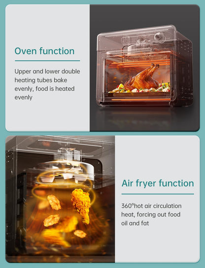 21 QT Capacity and 6-In-1 Multifunctional Toaster Oven & Air Fryer | Compact Toaster Ovens Countertop, 1500W Rapid Heat and All Stainless Steel Use for Bake/ Toast/ Broil/ Air Fryer/ Defrost5