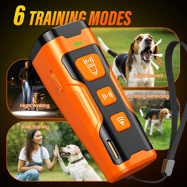 YUYQA Dog Bark Deterrent Device, 3X Ultrasonic anti Barking, 6 Training Modes 23 FT Range Barks No More Indoors Outdoors Behavior Correct Safe & Humane Rechargeable Compact Bark Control for Dogs5