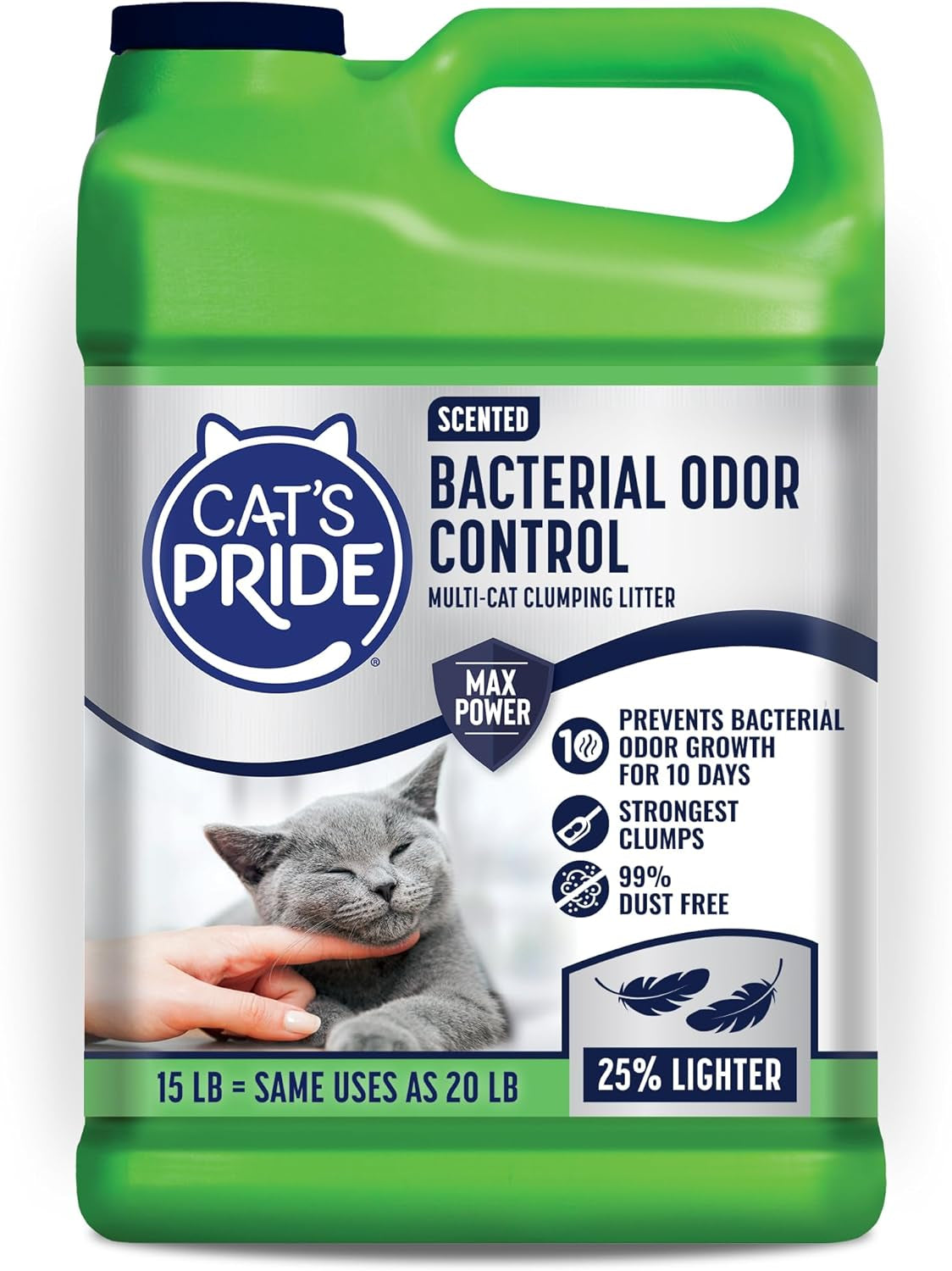 cats-pride-max-power-total-odor-control-up-to-10-days-of-powerful-odor-control-strong-clumping-hypoallergenic-99-dust-free-multi-cat-litter-unscented-15-pounds