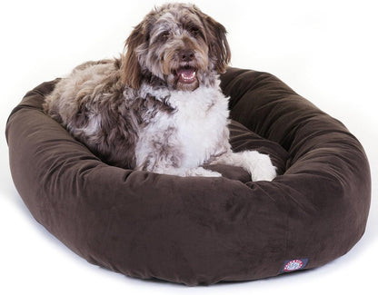Majestic Pet 32 Inch Suede Calming Dog Bed Washable – Cozy Soft round Dog Bed with Spine Support for Dogs to Rest Their Head - Fluffy Donut Dog Bed 32X23X7 (Inch) - round Pet Bed Medium – Sage29
