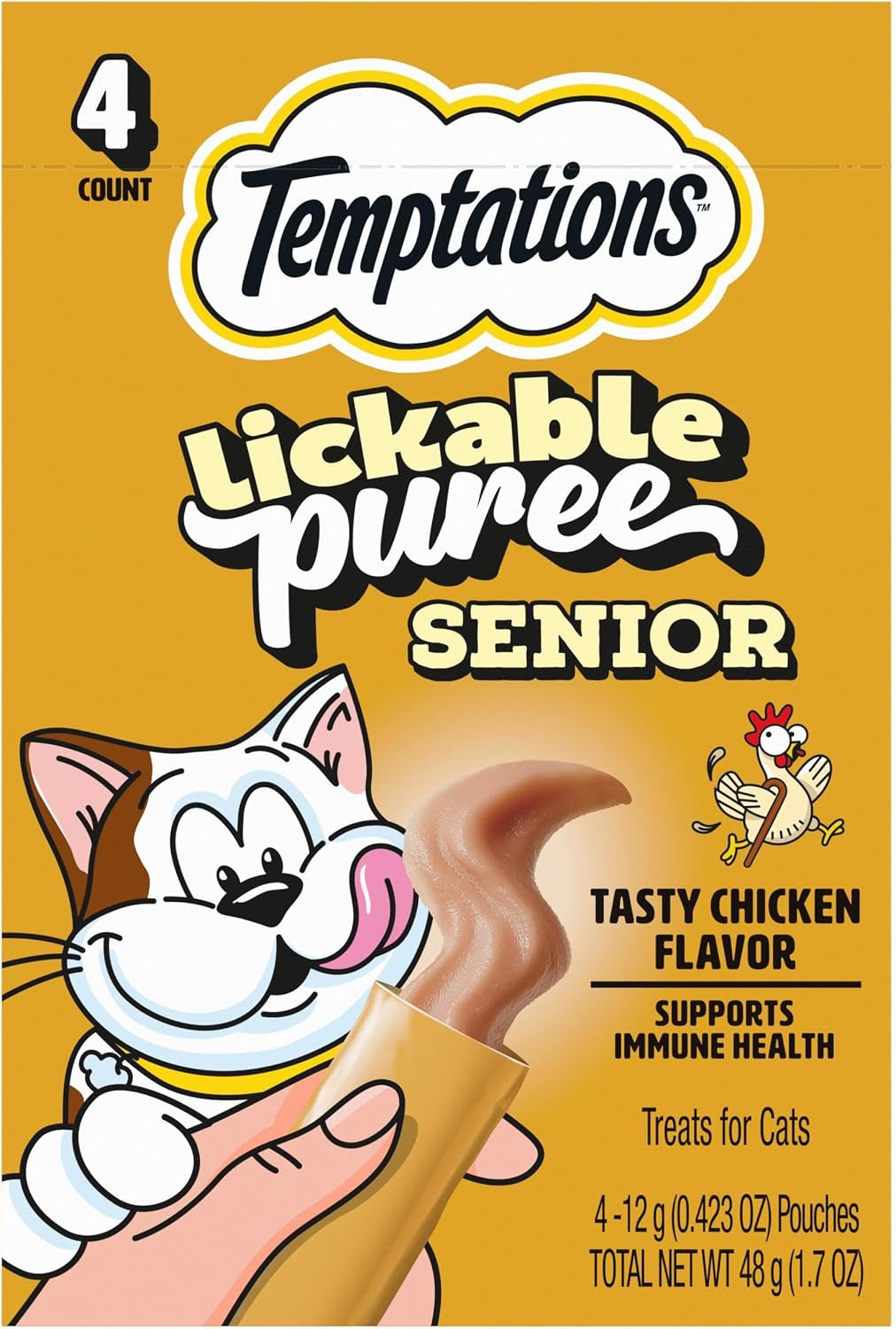 temptations-lickable-puree-senior-cat-treats-tasty-chicken-4-count-11pk-vitamin-e-supports-immune-function-high-moisture-for-senior-hydration-soft-easy-to-eat-under-15-cal-per-pouch