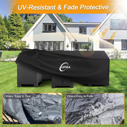 Patio Furniture Covers Waterproof Winter, Heavy-Duty Outdoor Furniture Set Covers for Table Chairs, Anti-Uv, No Tears or Fading (110" L X 84" W X 28" H)7